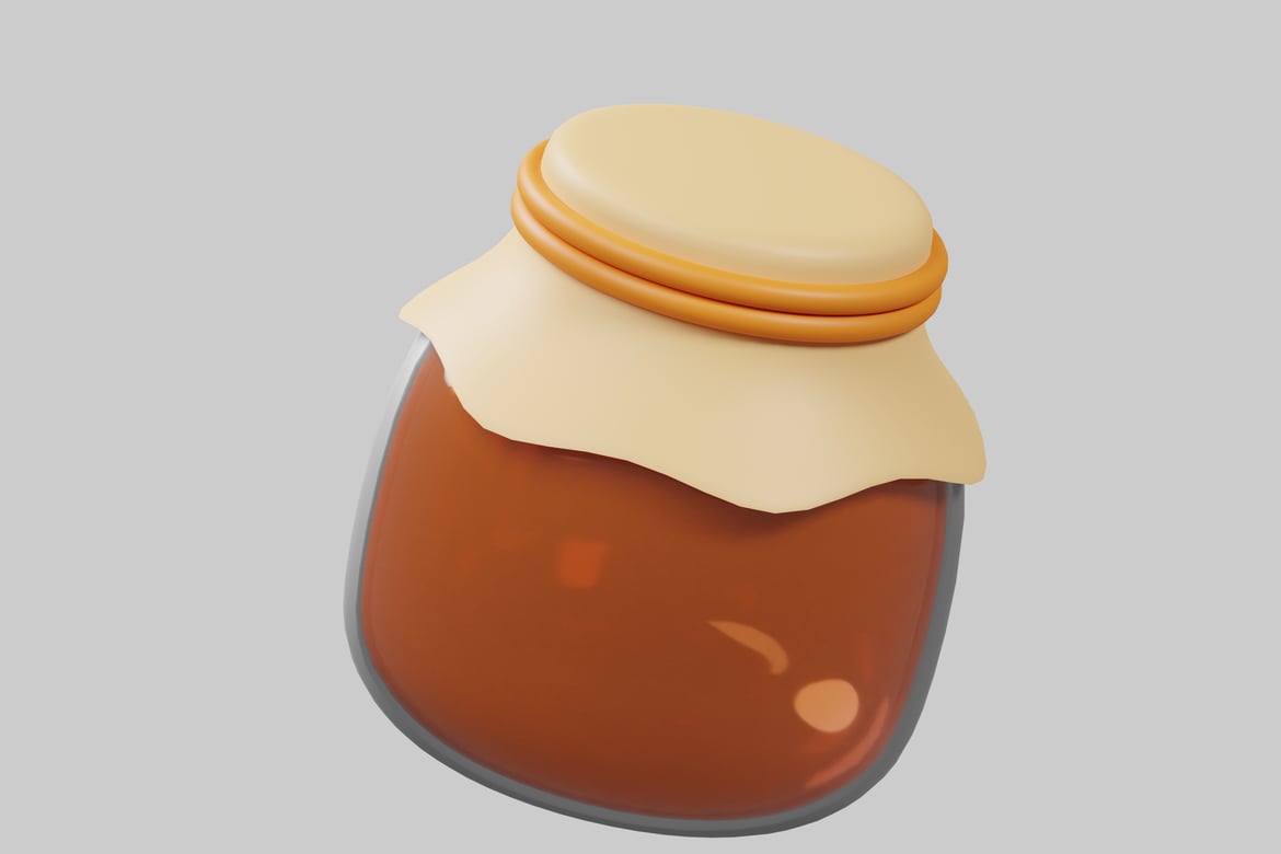 Download A jar of honey. 3D Model