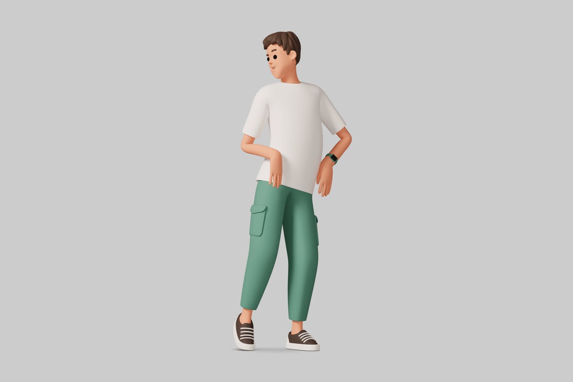 Download A man stands in a relaxed pose. 3D Model