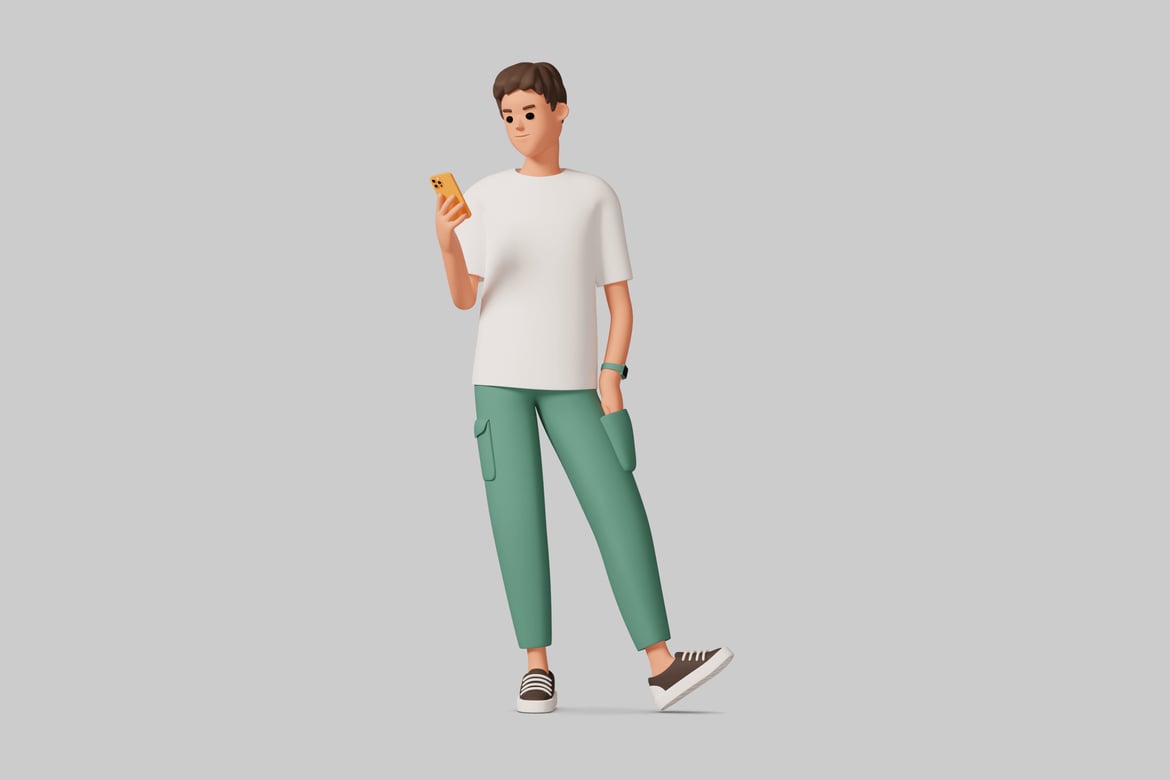 Download A person holding a cell phone. 3D Model