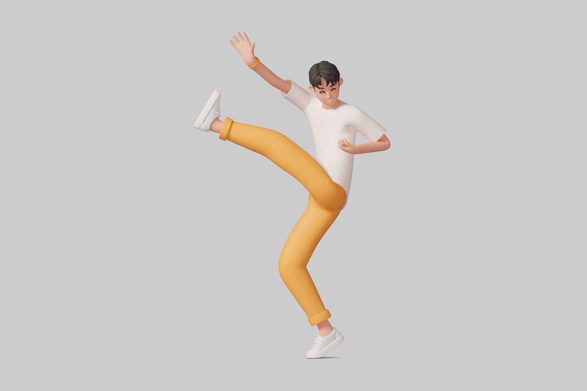 Download A person in a dynamic pose. 3D Model