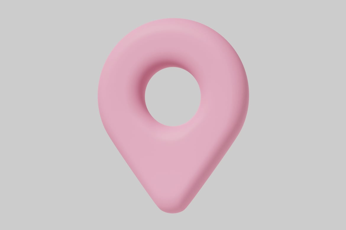 Download A pink teardrop with a hole in the center. 3D Model