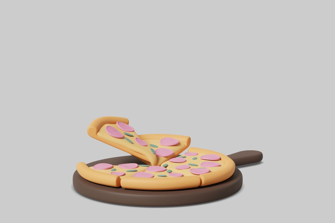 Download A pizza on a cutting board 3D Model