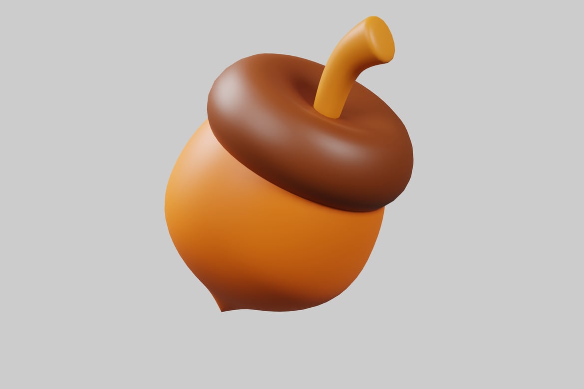 Download A stylized acorn. 3D Model