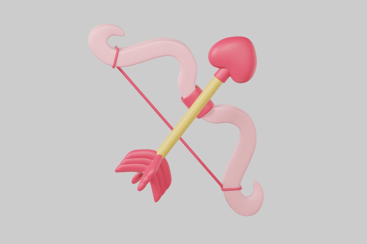 Download A stylized bow and arrow. 3D Model