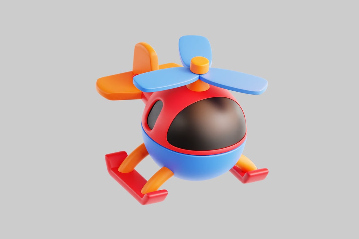 Download A stylized helicopter. 3D Model