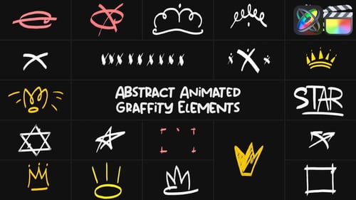 Download Abstract Animated Graffity Elements for FCPX Apple Motion Template