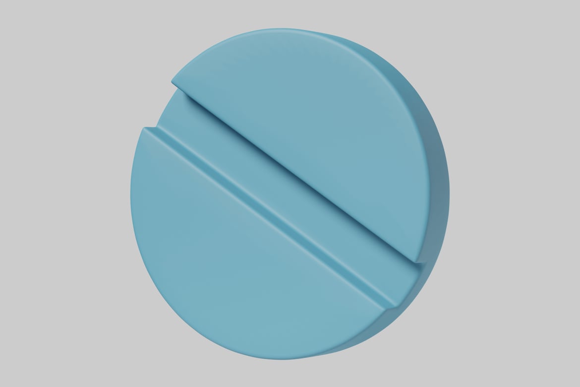 Download Abstract blue circular object with a distinctive design. 3D Model