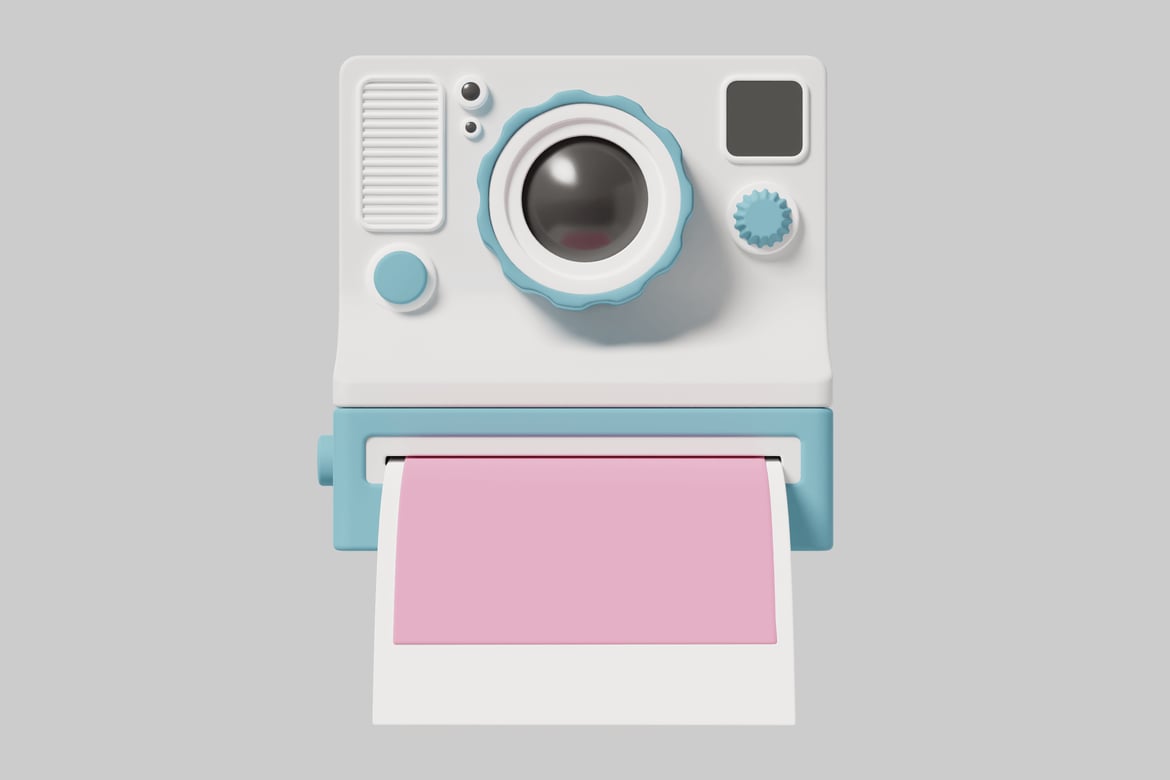 Download Abstract digital camera with pink screen 3D Model