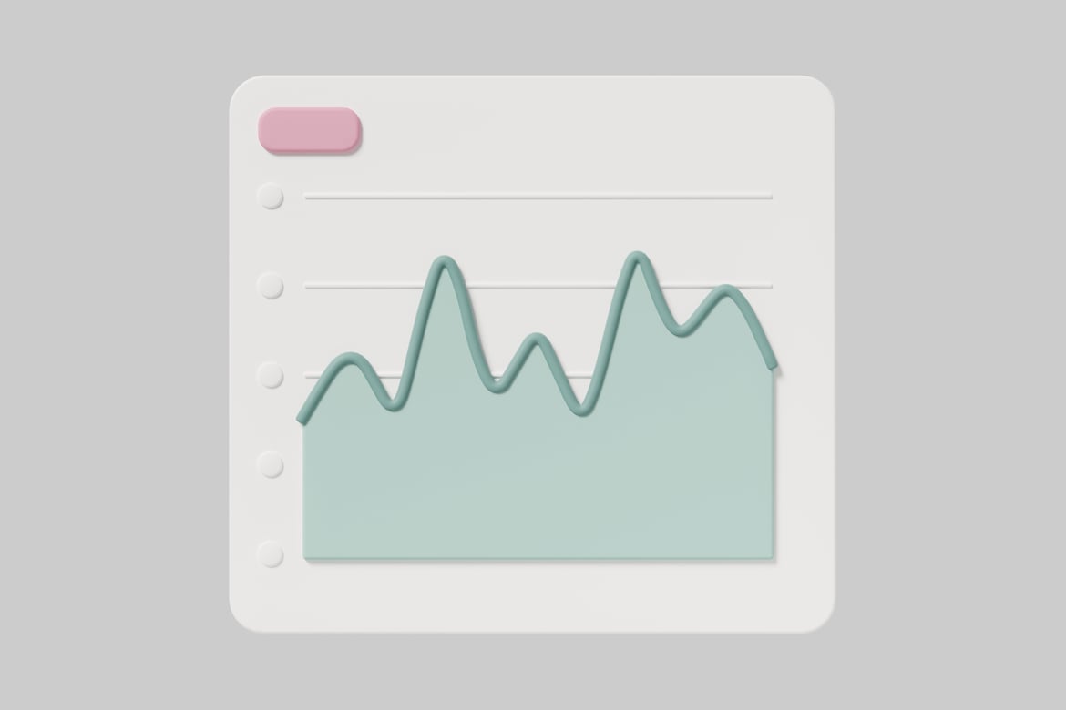 Download Abstract digital graphic with wavy line graph. 3D Model