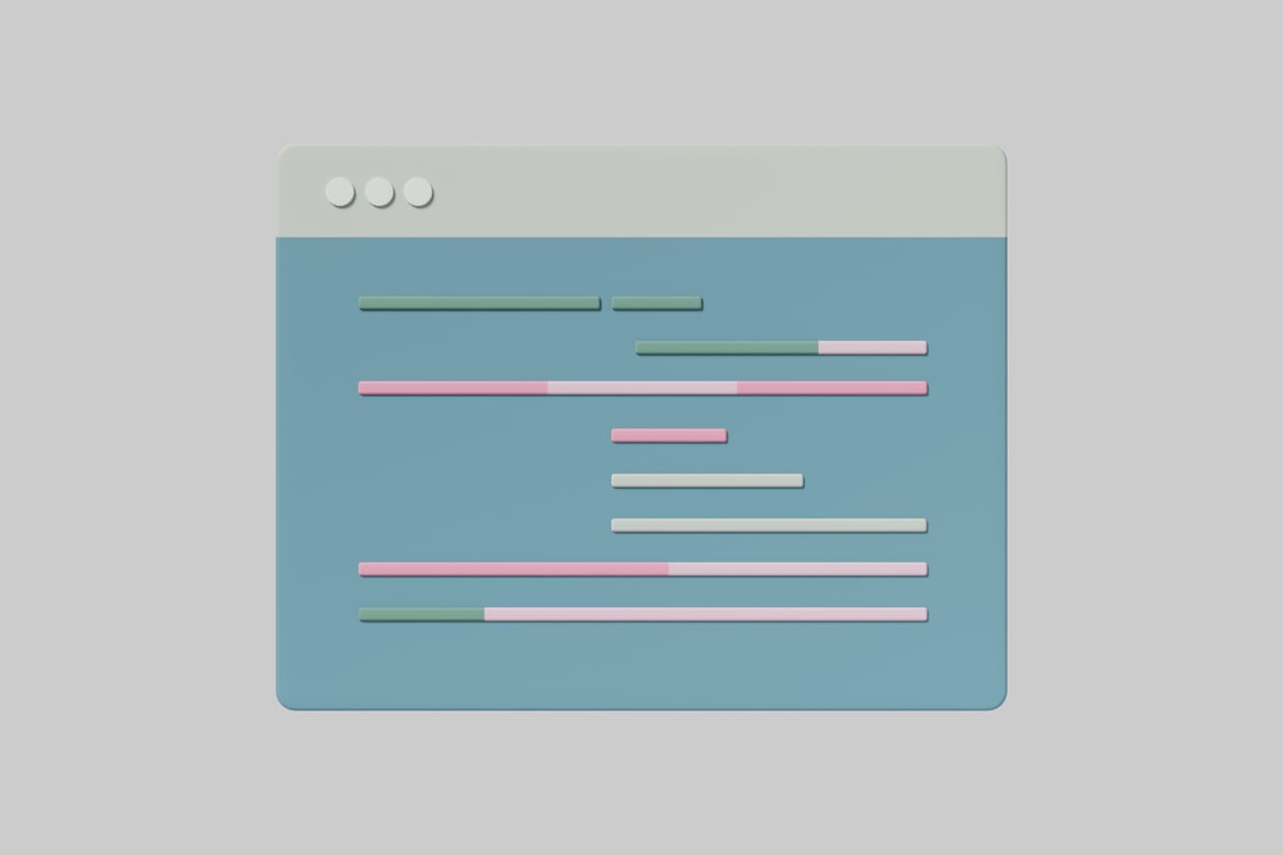 Download Abstract digital interface with pink, green, and white lines. 3D Model