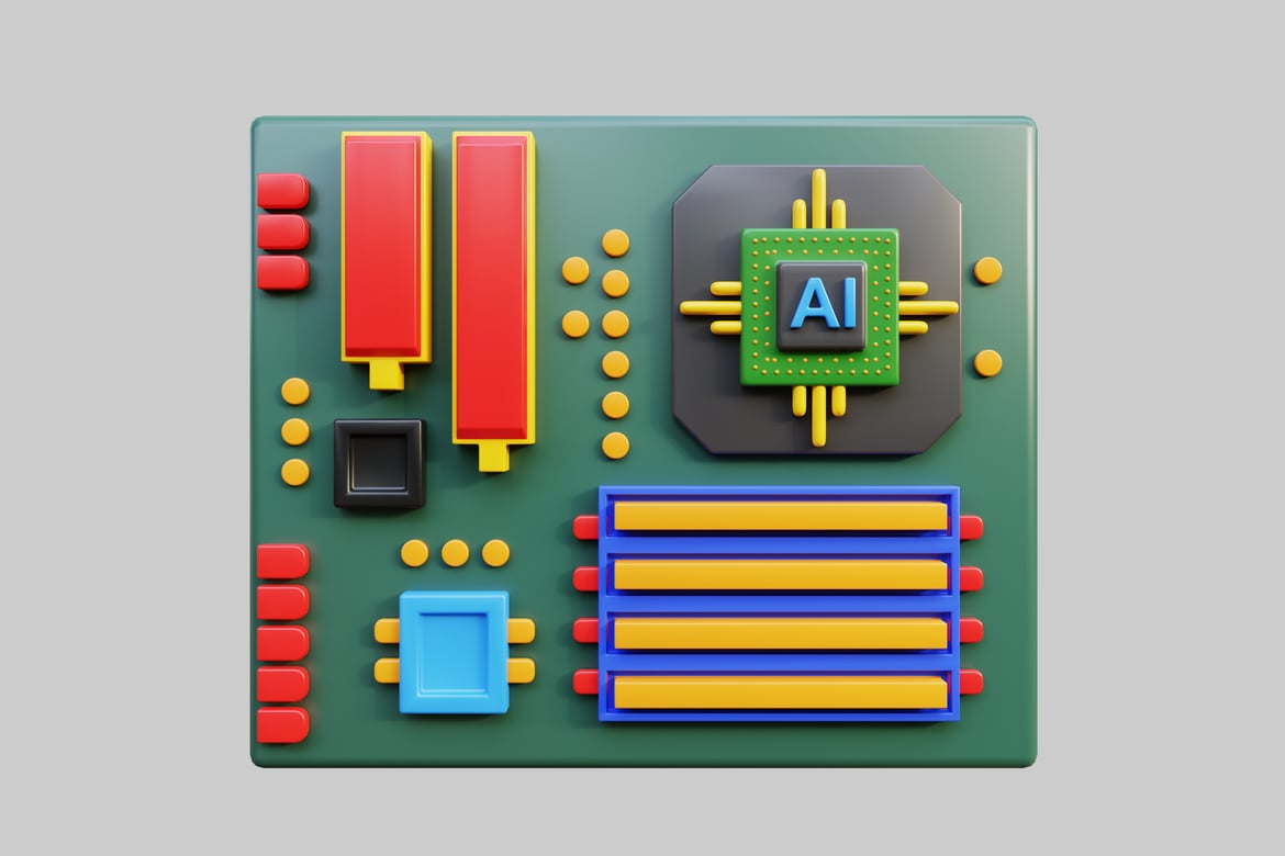 Download Abstract electronic circuit board 3D Model