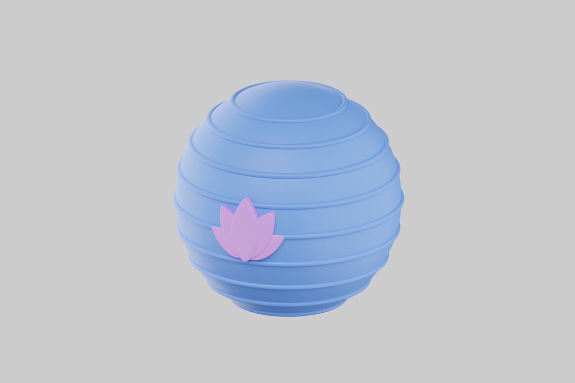 Download Abstract geometric object with lotus flower. 3D Model