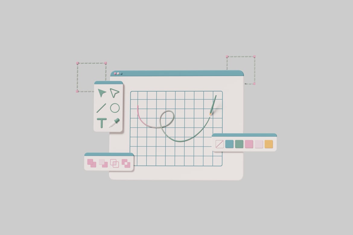 Download Abstract graph with shapes 3D Model