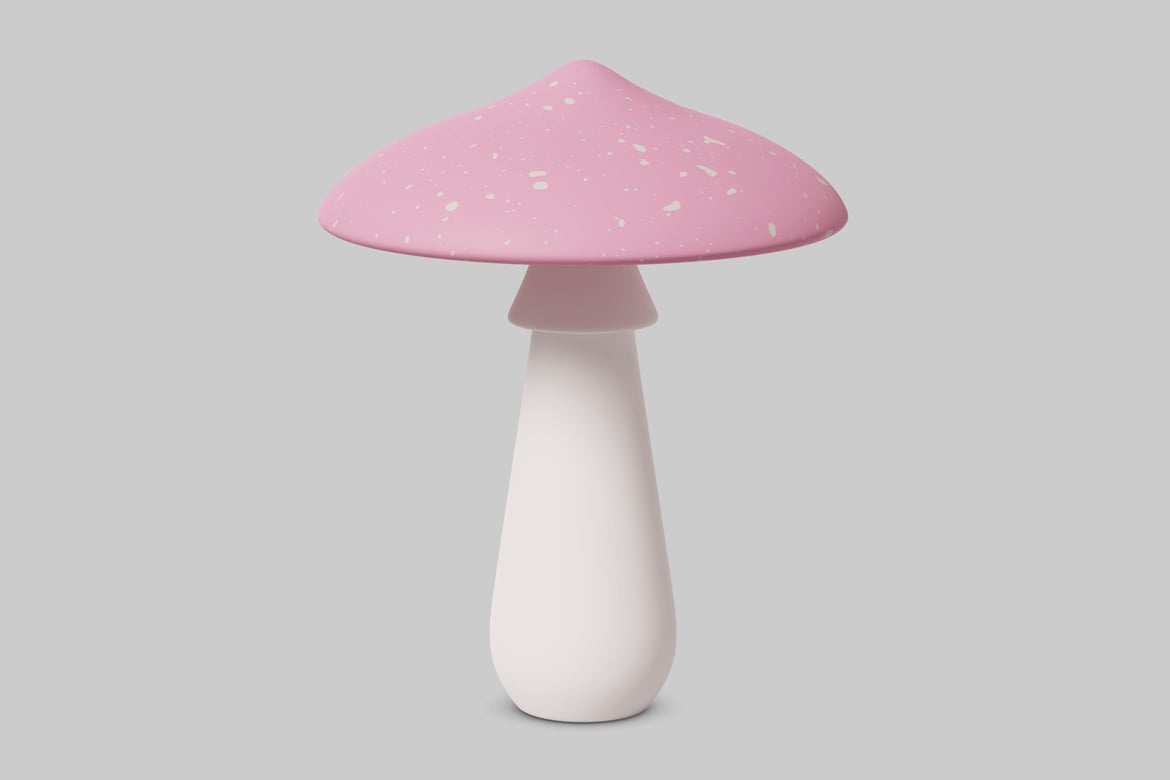 Download Abstract mushroom with pink cap and white stem 3D Model