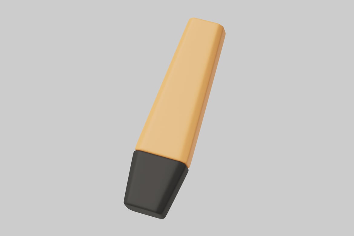 Download Abstract of a rectangular object with a yellow top and a black bottom. 3D Model