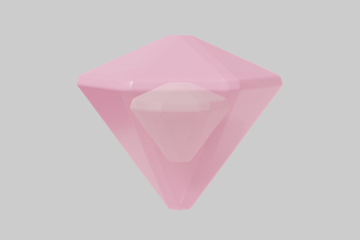 Download Abstract pink diamond shape. 3D Model