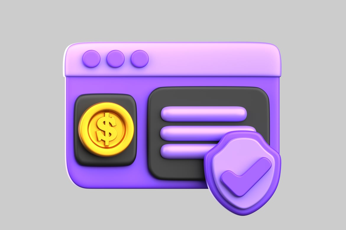 Download Abstract purple object with rounded corners and buttons. 3D Model