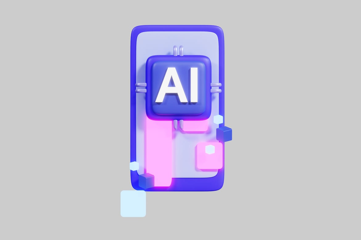 Download Abstract shape with AI text. 3D Model