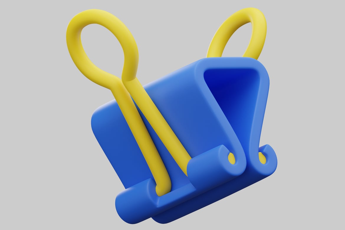 Download Abstract shape with yellow and blue elements. 3D Model