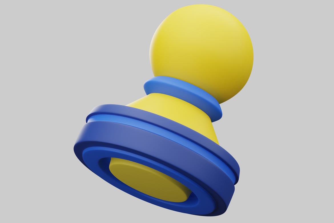 Download Abstract yellow and blue object with a layered design. 3D Model