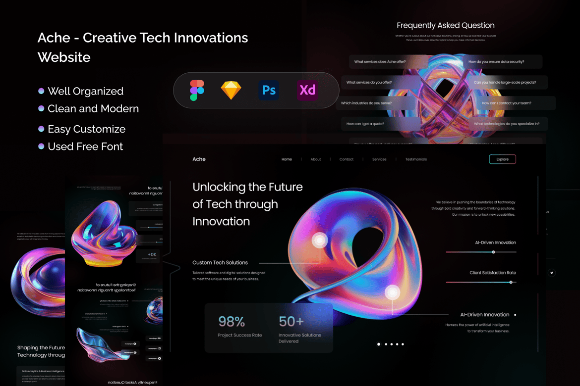 Download Ache - Creative Tech Innovations Website Figma Design