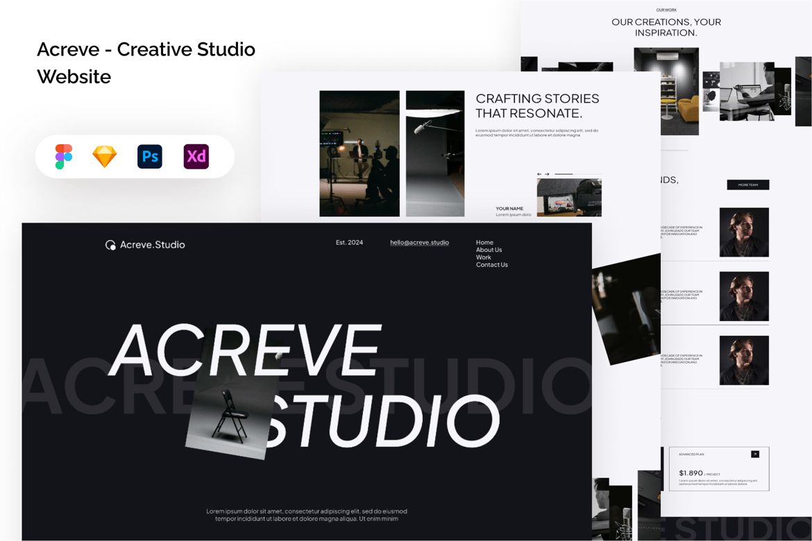 Download Acreve - Creative Studio Website Figma Design