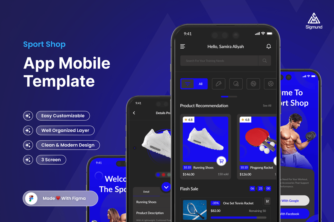 Download Aehlert - Sport Shop App Mobile UI Kits Figma Design