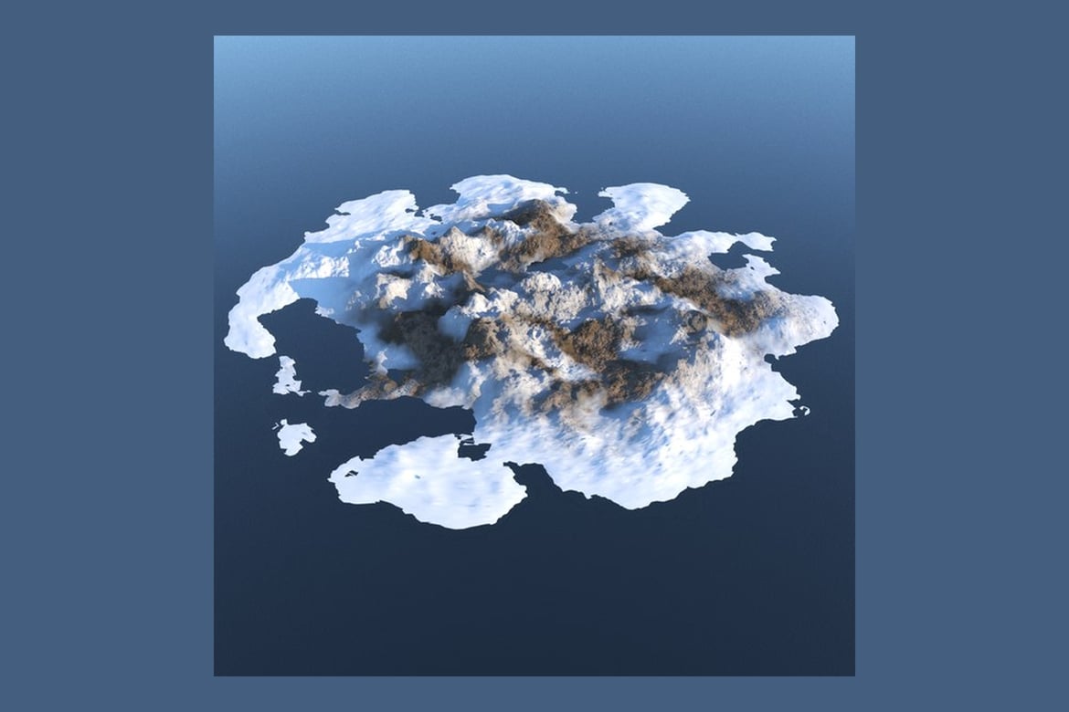 Download Aerial View of Snow-Capped Island 3D Model