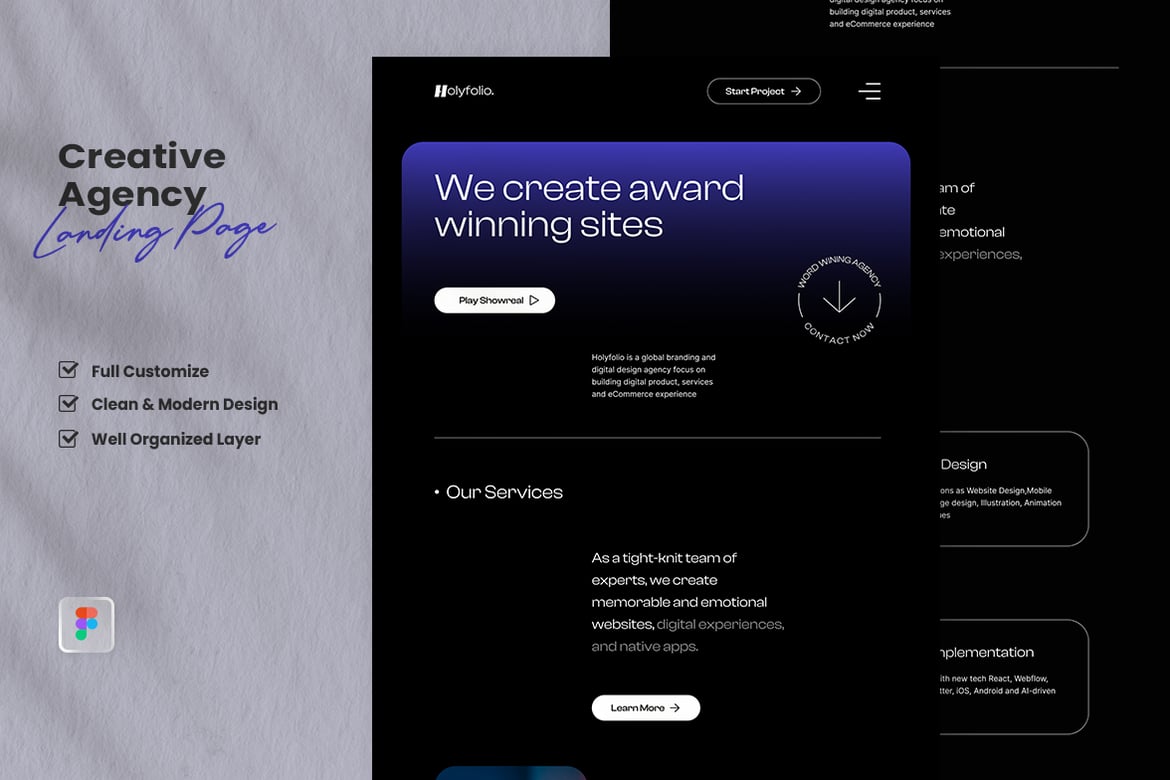 Download Agency Landing Page - Holy Figma Design