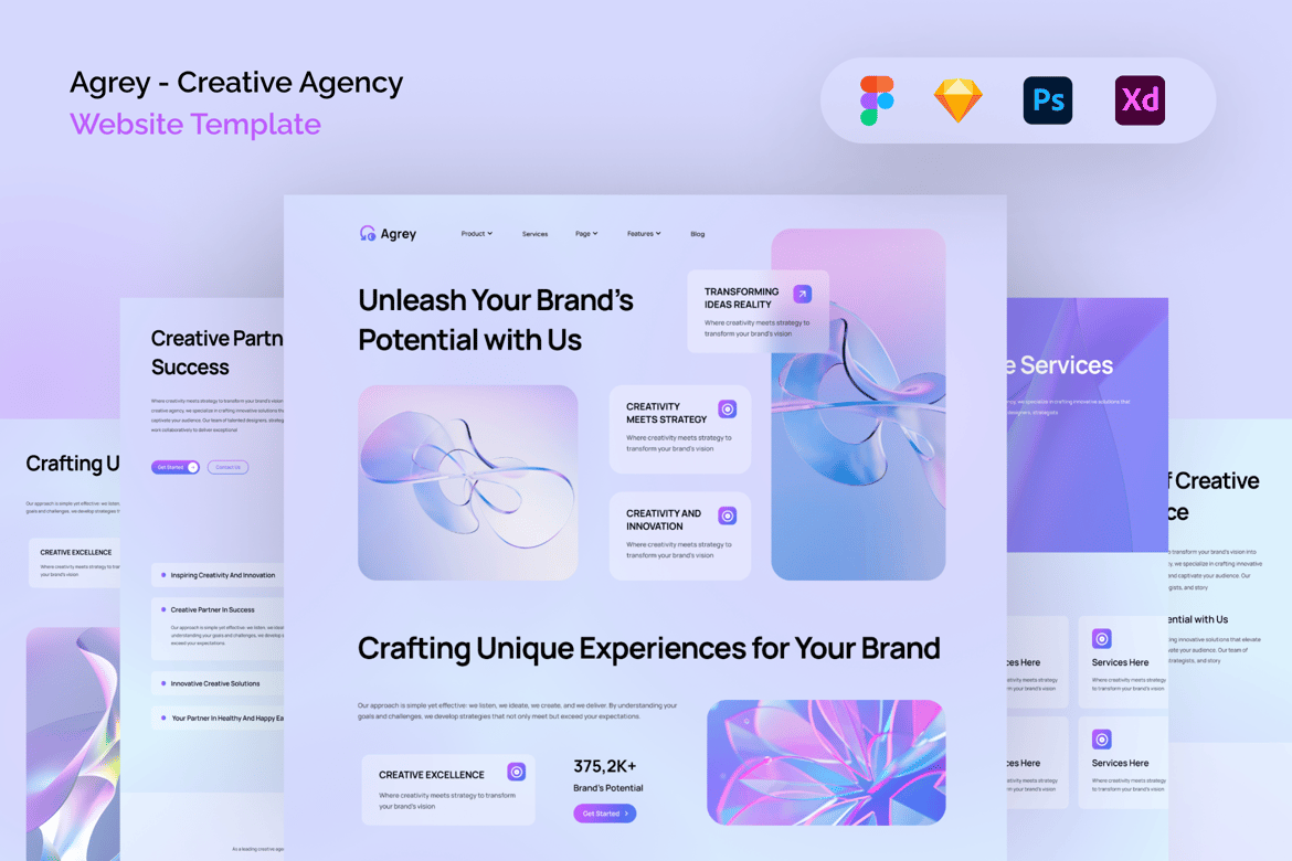 Download Agrey - Creative Agency Website Template Figma Design