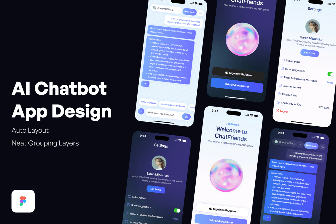 Download AI Chatbot App Design Figma Design