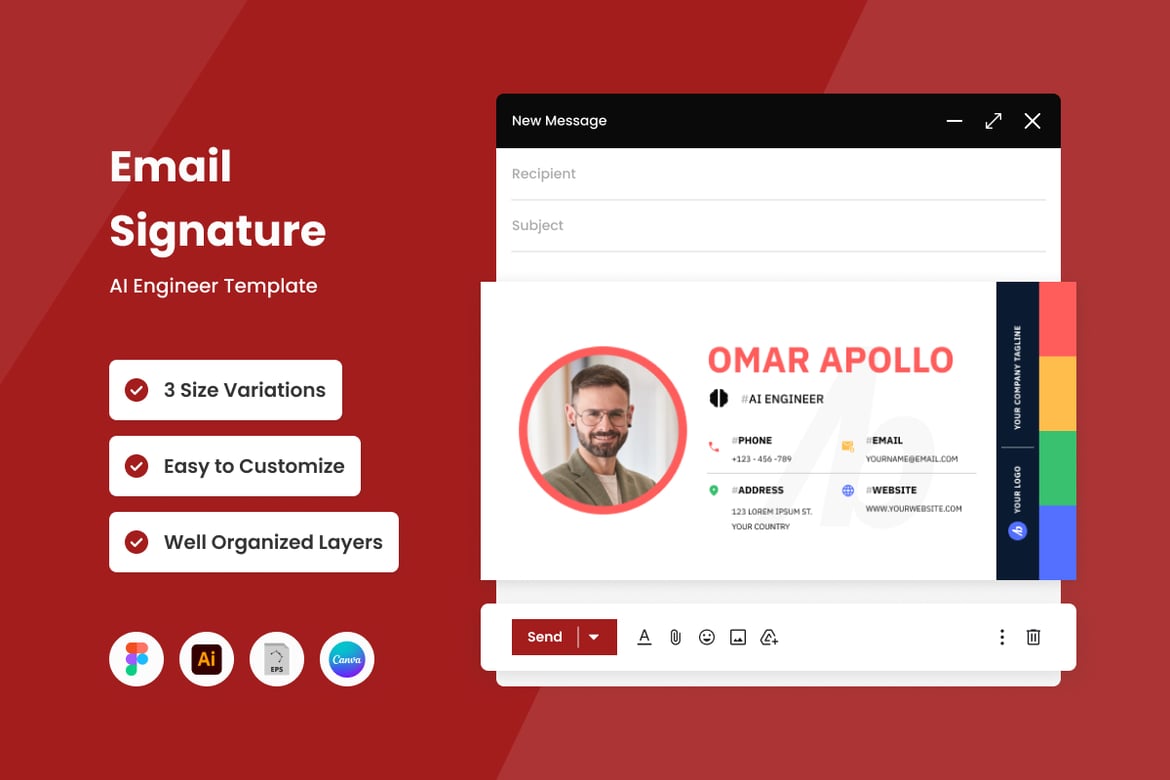 Download AI Engineer - Email Signature Template V2 Figma Design