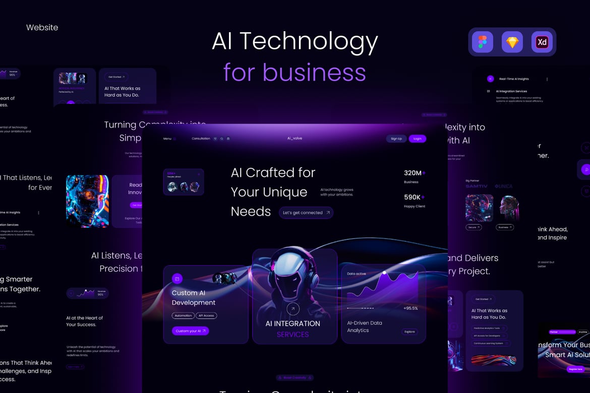 Download Ai Volve - AI Technology for business website Figma Design