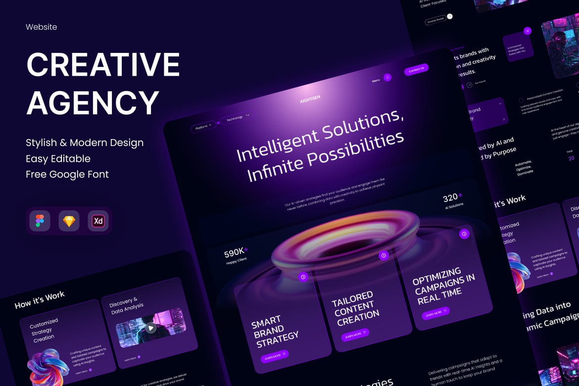 Download AightGen - AI creative agency website Figma Design