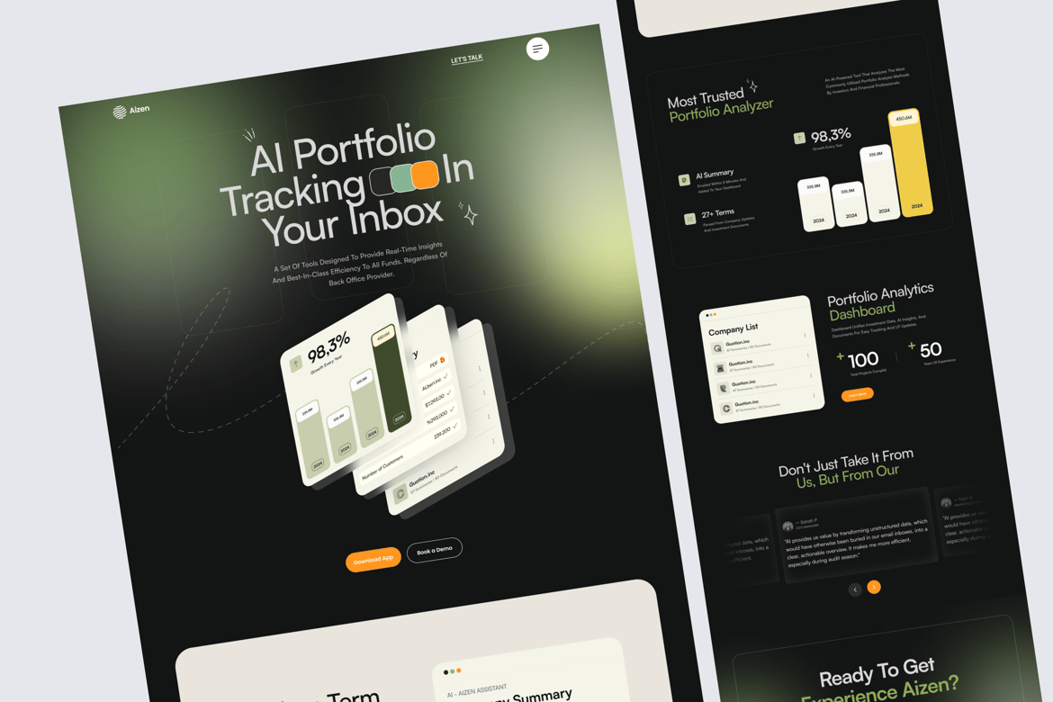 Download AIZEN - AI Landing Page Figma Design