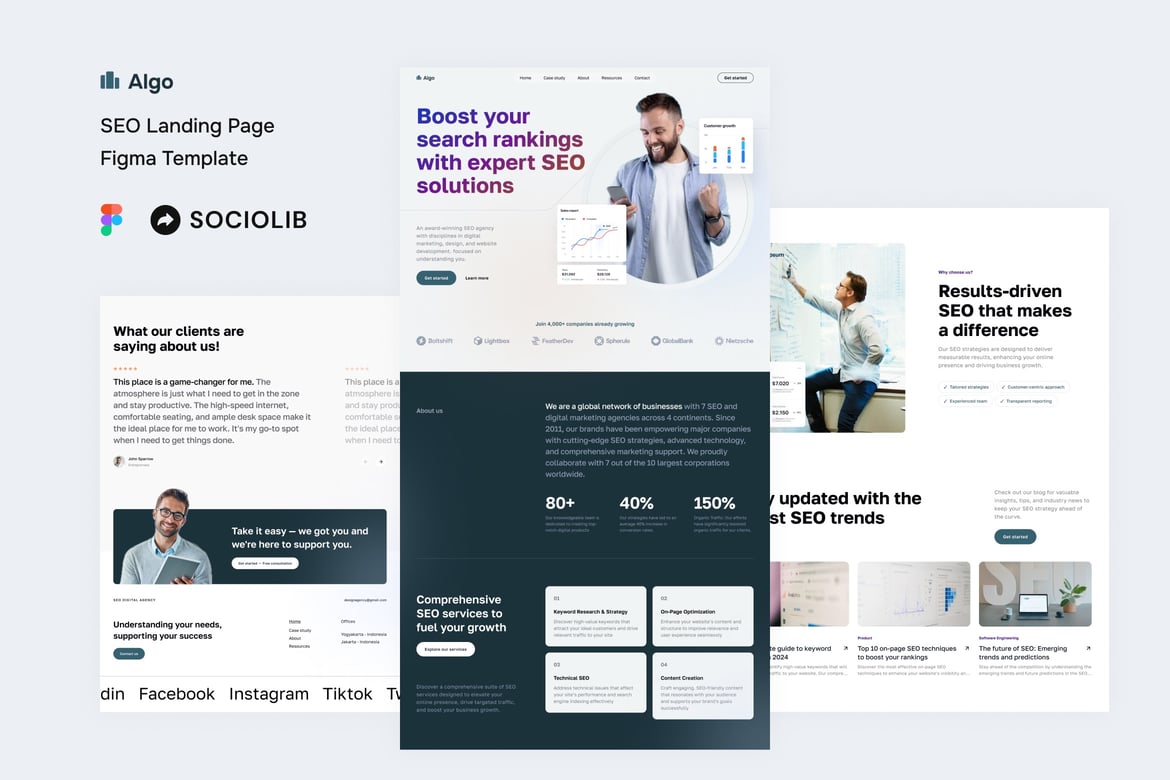 Download Algo - SEO Landing Page Figma Design