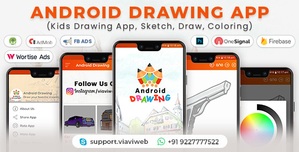 Download Android Drawing App (Kids Drawing App, Sketch, Draw, Coloring)