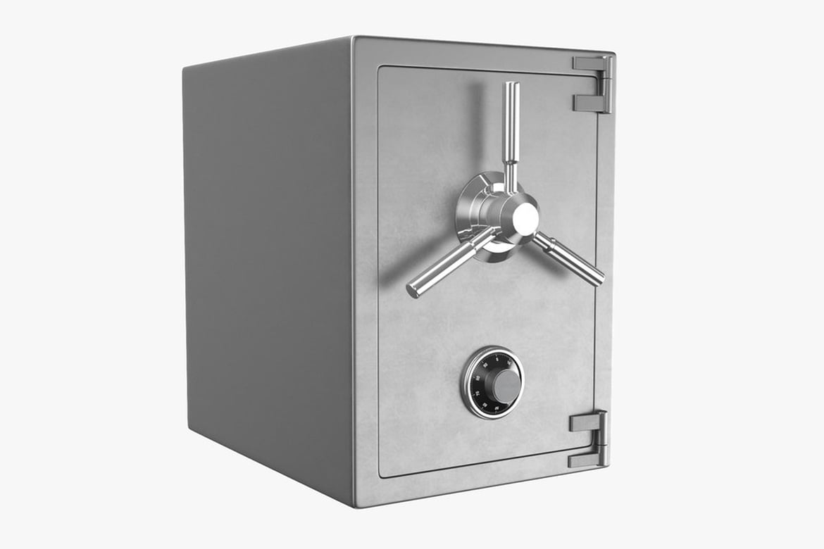 Download Angled View of Combination Safe 3D Model