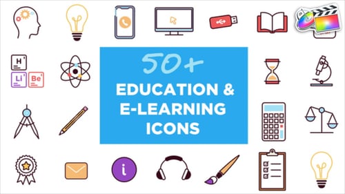 Download Animated Icons for Education and E-learning for FCPX Apple Motion Template