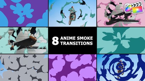 Download Anime Dymanic Smoke Transitions | FCPX Apple Motion Template