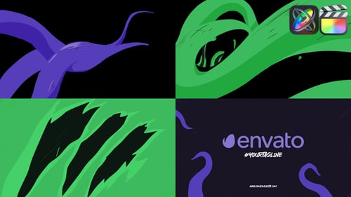 Download Anime Tentacles Logo Opener for FCPX Apple Motion Template