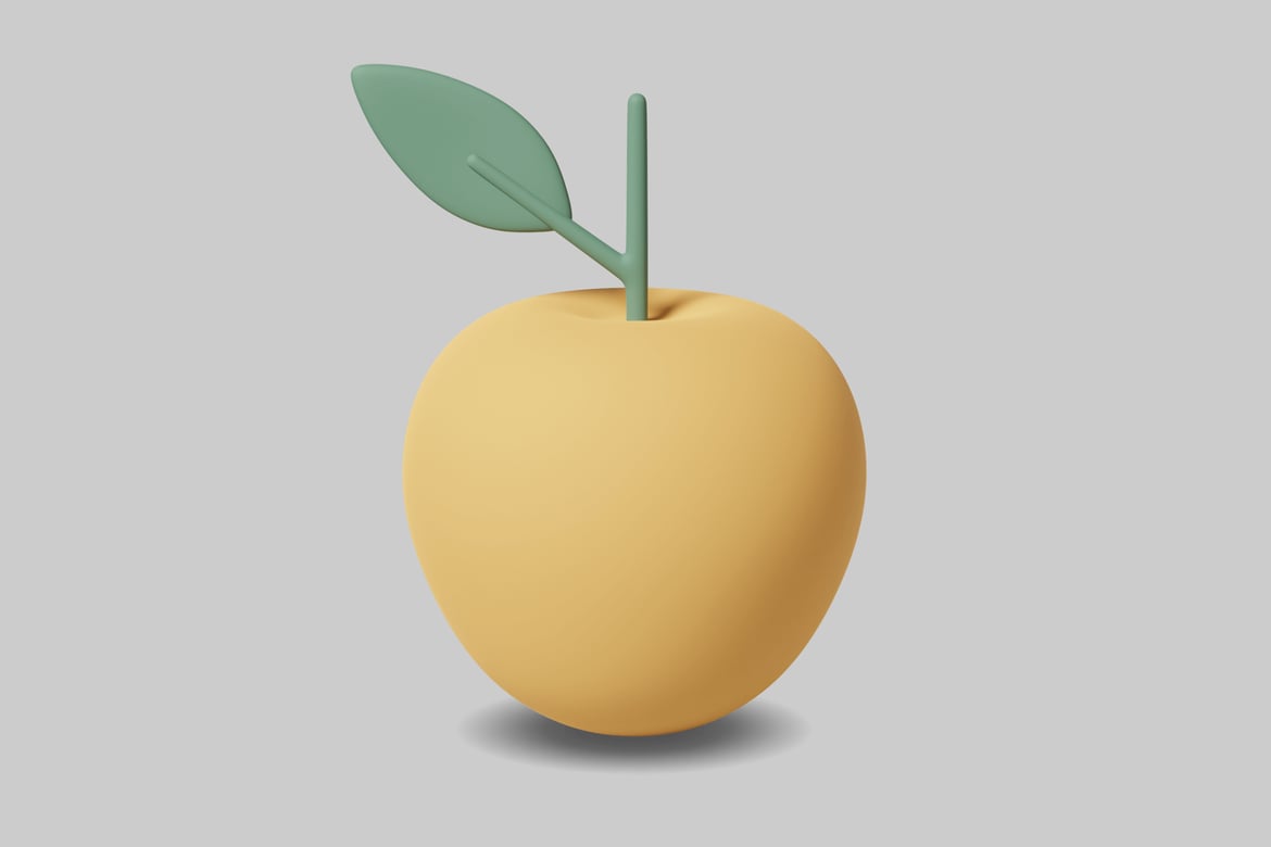 Download Apple with Leaf 3D Model