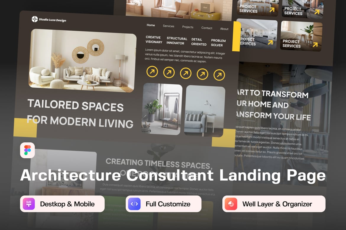 Download Archictecture Consultant Landing Page Figma Design