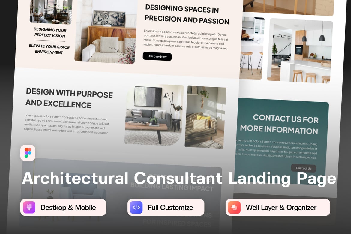 Download Architectural Consultant Landing Page Figma Design