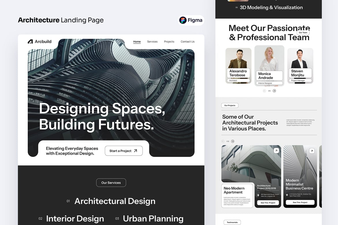 Download Architecture Landing Page Figma Design