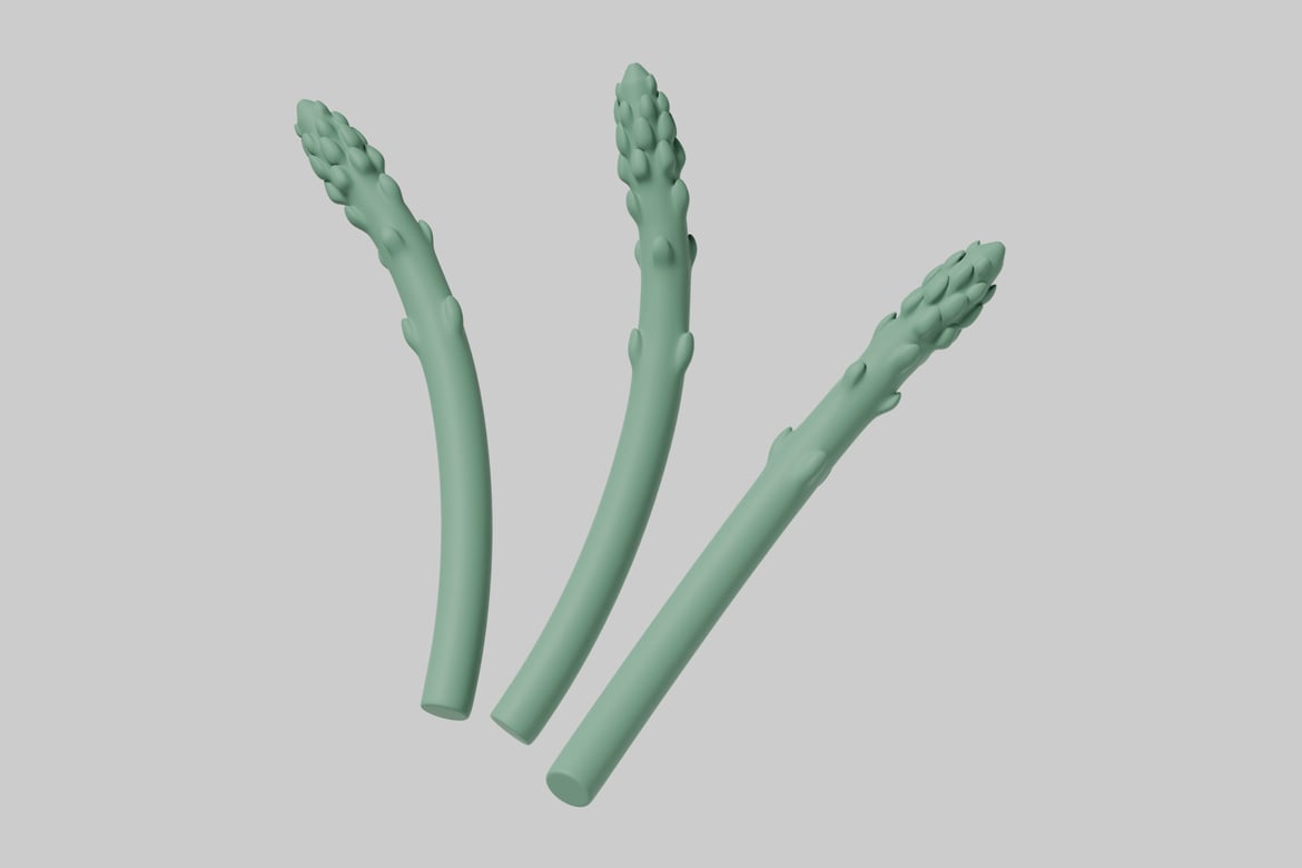 Download Asparagus spears. 3D Model