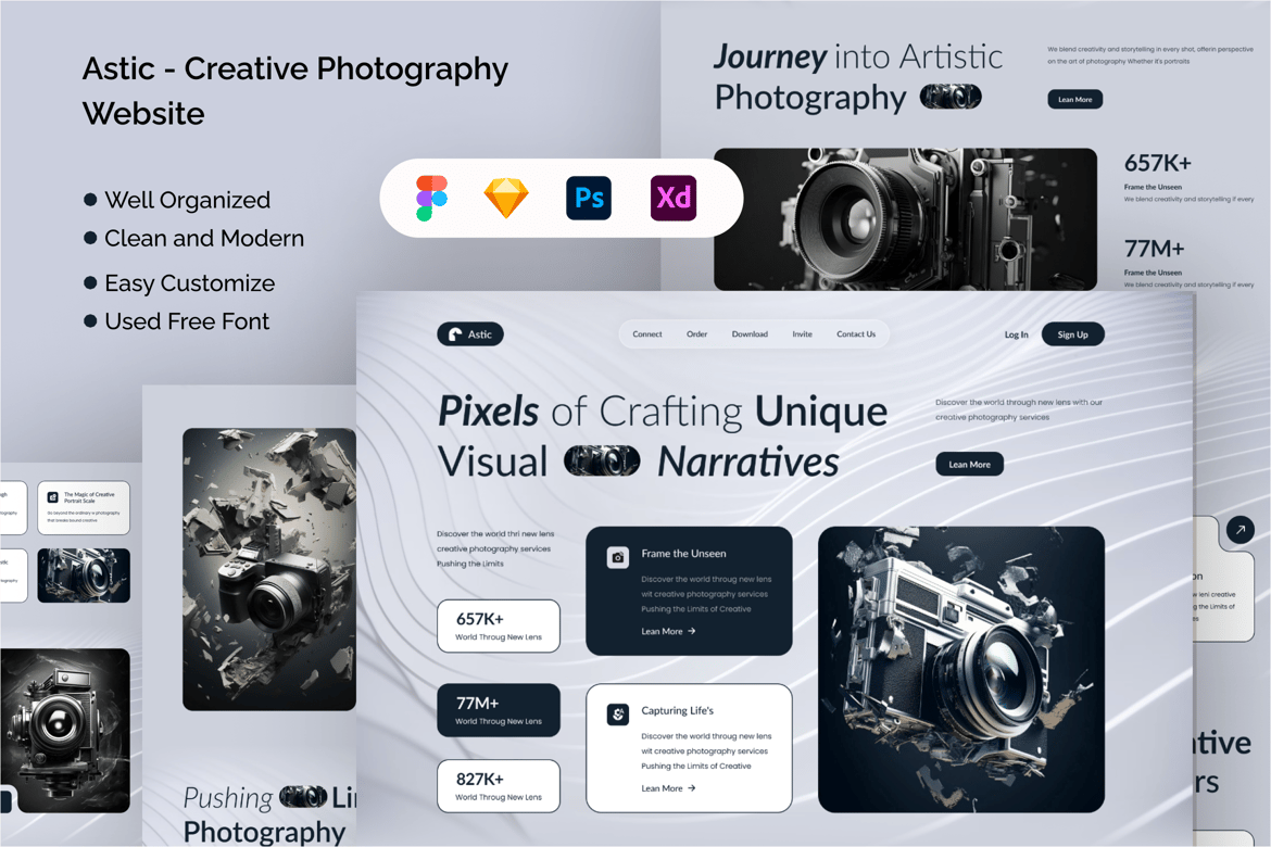 Download Astic - Creative Photography Website Figma Design