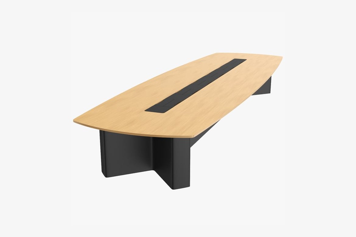 Download Asymmetrical Table with Central Black Inlay 3D Model