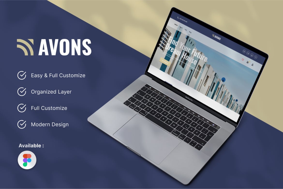 Download Avons - Business Properti Landing Page Figma Design