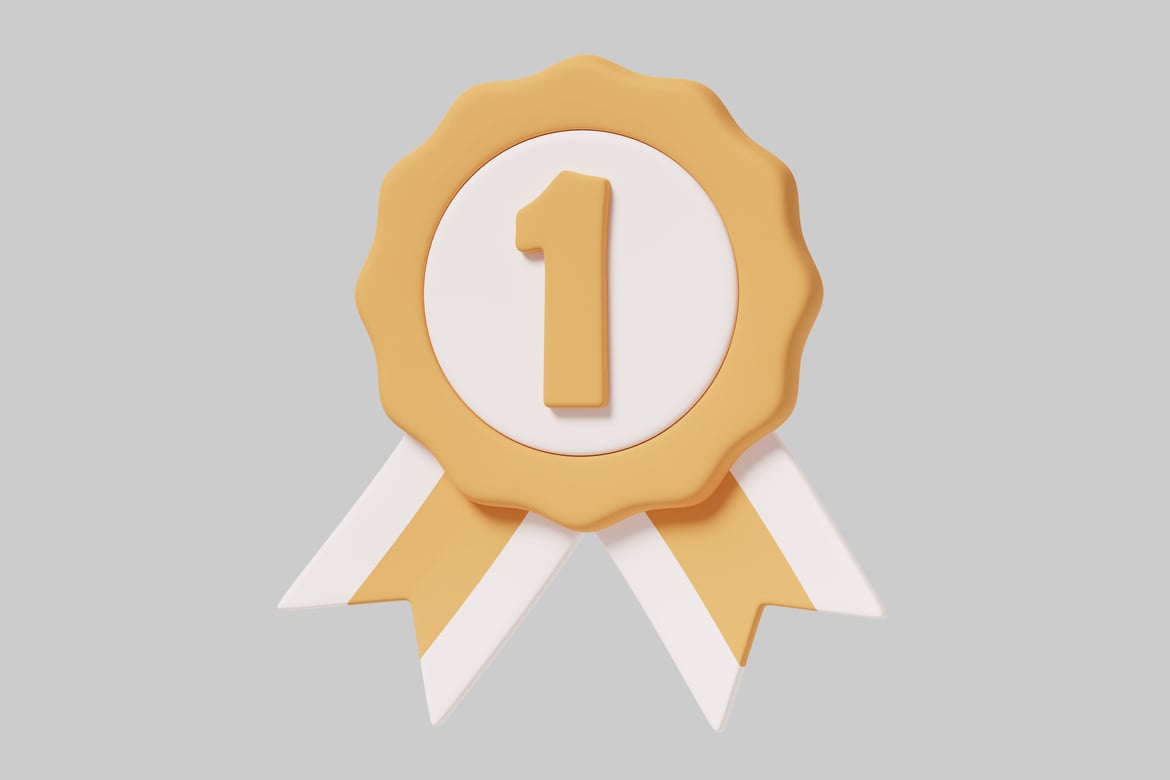 Download Award ribbon with number "1". 3D Model